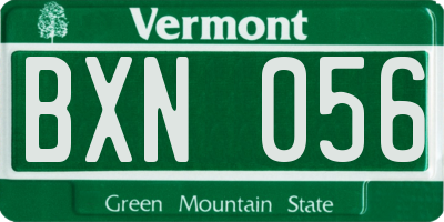 VT license plate BXN056