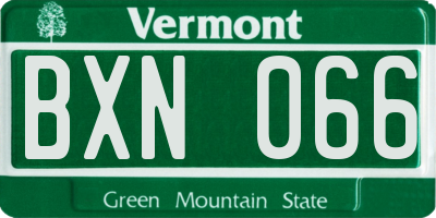 VT license plate BXN066