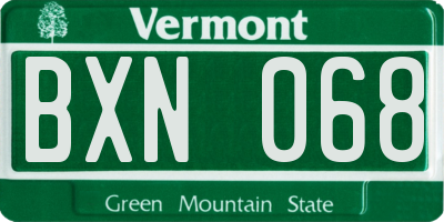 VT license plate BXN068