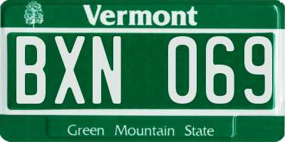 VT license plate BXN069