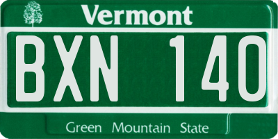 VT license plate BXN140