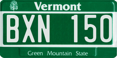 VT license plate BXN150