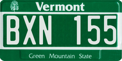 VT license plate BXN155