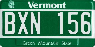 VT license plate BXN156