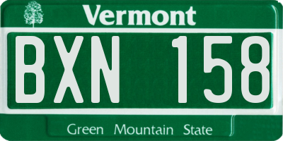 VT license plate BXN158