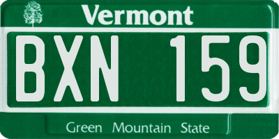 VT license plate BXN159