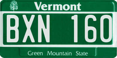 VT license plate BXN160