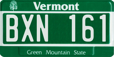 VT license plate BXN161