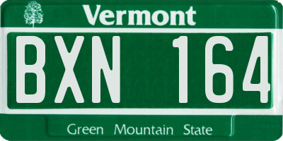 VT license plate BXN164