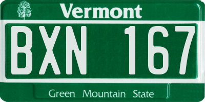 VT license plate BXN167