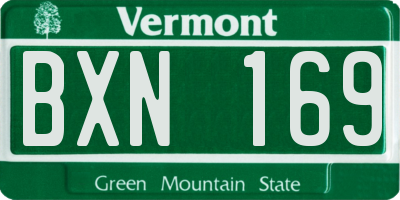 VT license plate BXN169