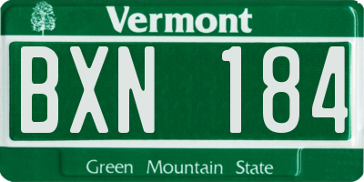 VT license plate BXN184