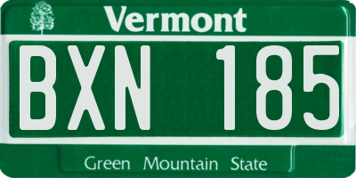VT license plate BXN185