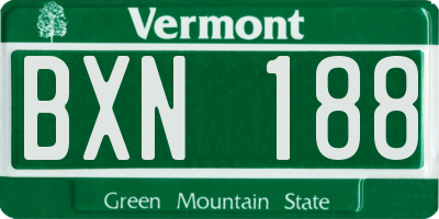 VT license plate BXN188