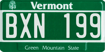 VT license plate BXN199