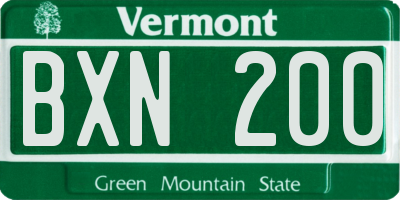 VT license plate BXN200