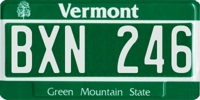 VT license plate BXN246