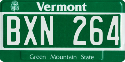 VT license plate BXN264