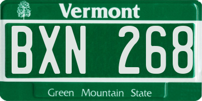 VT license plate BXN268