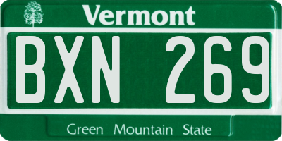 VT license plate BXN269