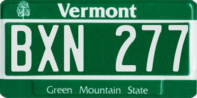 VT license plate BXN277
