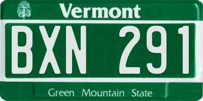 VT license plate BXN291