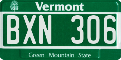 VT license plate BXN306