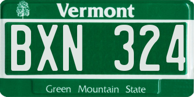 VT license plate BXN324