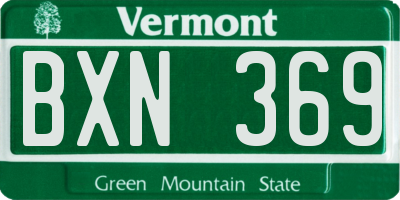 VT license plate BXN369
