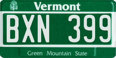VT license plate BXN399