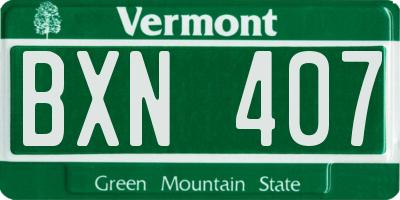VT license plate BXN407