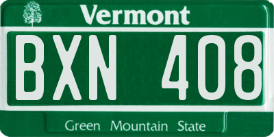 VT license plate BXN408