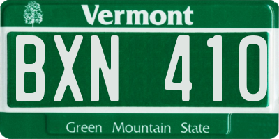 VT license plate BXN410