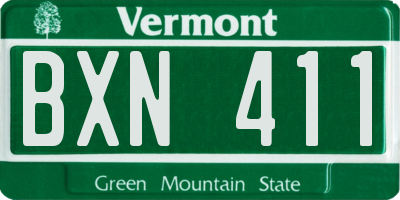 VT license plate BXN411