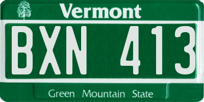 VT license plate BXN413