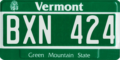 VT license plate BXN424