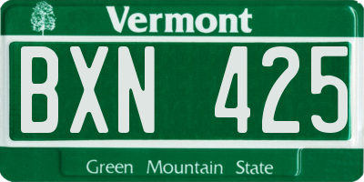 VT license plate BXN425