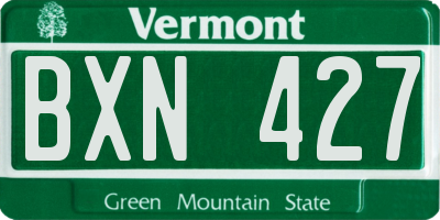 VT license plate BXN427