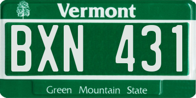 VT license plate BXN431