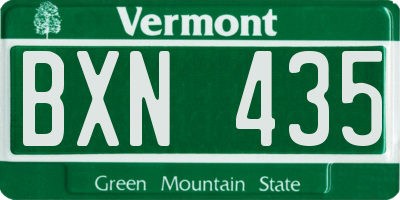 VT license plate BXN435