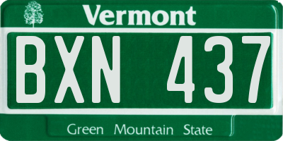 VT license plate BXN437