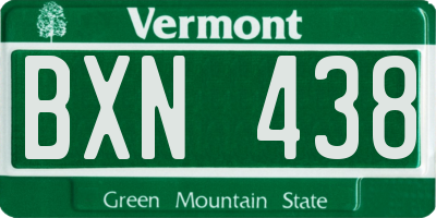 VT license plate BXN438