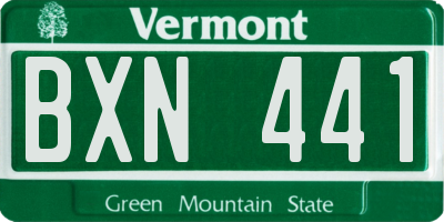 VT license plate BXN441