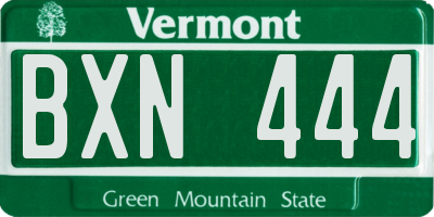 VT license plate BXN444