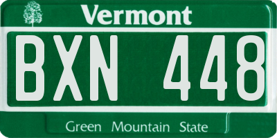 VT license plate BXN448