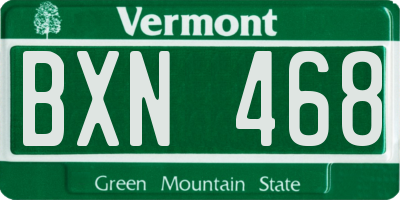 VT license plate BXN468