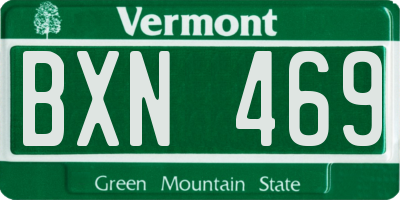 VT license plate BXN469
