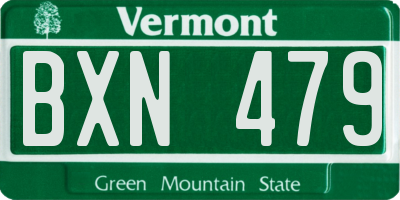 VT license plate BXN479