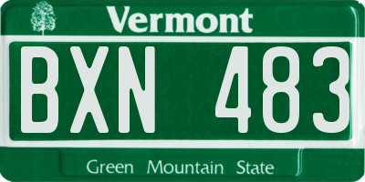 VT license plate BXN483