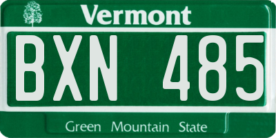 VT license plate BXN485